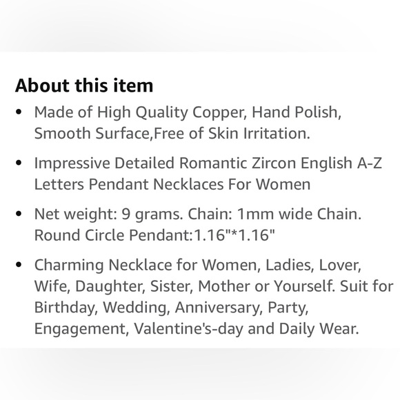 Alphabet Pendant Charm Necklace - Picture 6 of 6